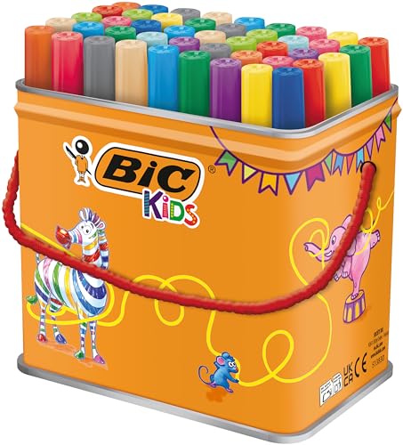 Bic Kids Rotuladores Lavables Para Niños, Óptimo Para Material Escolar, Visacolor Xl, Punta...