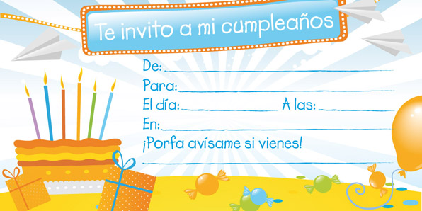 Invitaciones de cumpleaños gratis | Pequeocio.com