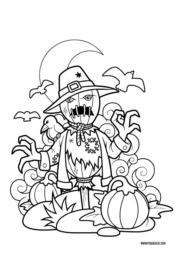 50 dibujos de Halloween para colorear fáciles y divertidos - Pequeocio
