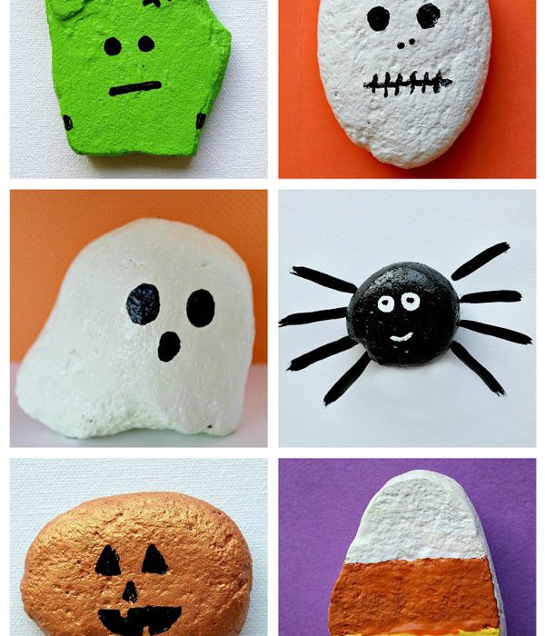 Manualidades para pintar piedras de Halloween - Pequeocio