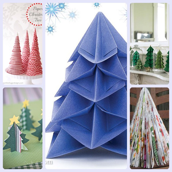 5 árboles de Navidad de papel fáciles de hacer - Pequeocio