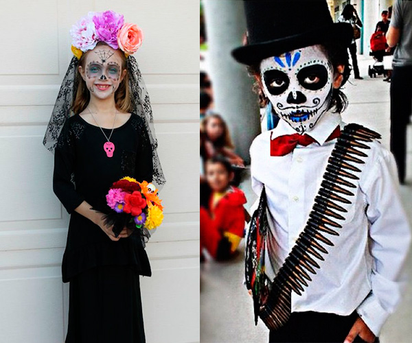 Cómo hacer un disfraz casero de calavera mexicana o Catrina del Día de  Muertos - Pequeocio