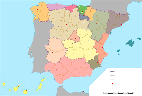 ▷ Mapa de España Político, Físico y Mudo listos para Imprimir 【ACTUALIZADOS】