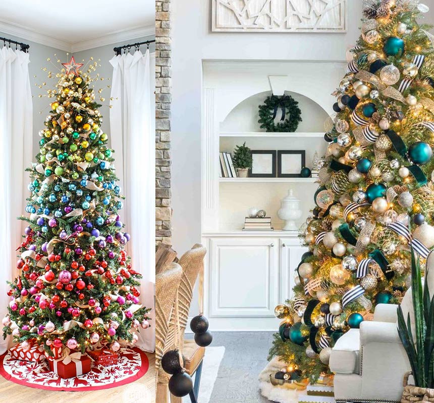 Cómo decorar un árbol de Navidad (+ 100 imágenes de árboles navideños  decorados) - Pequeocio